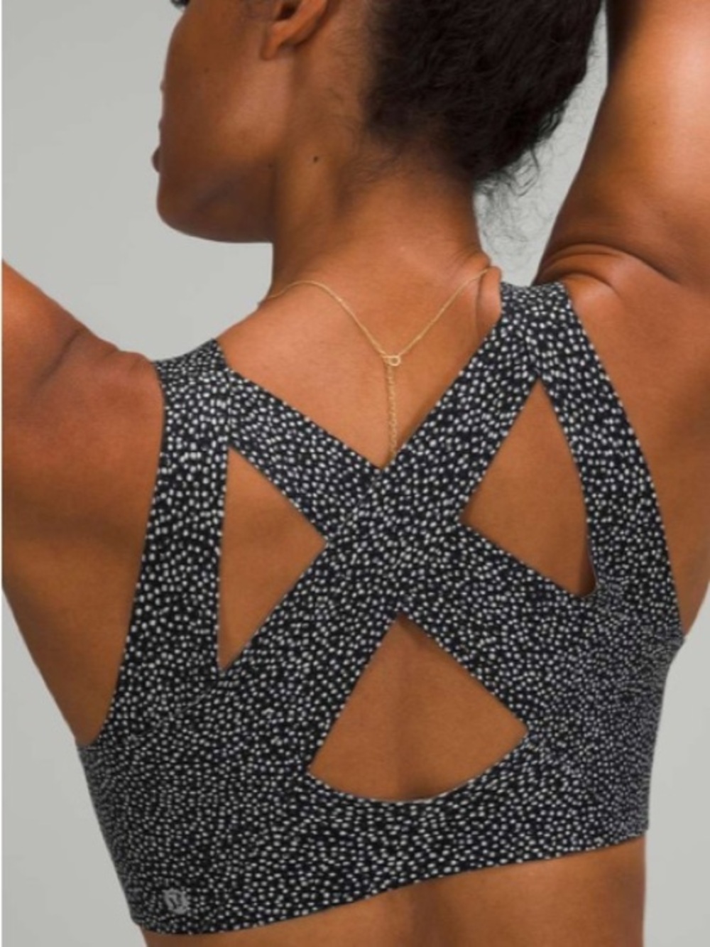 Lululemon elite bra Black and White Polka Dot Zip-Front Sports Bra size 34DD